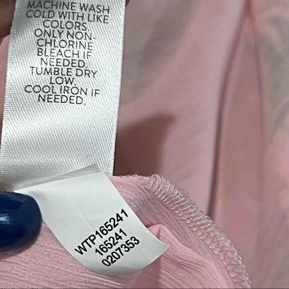 J.Jill Pink Green Tropical Floral Tunic Top Spring Summer Blouse Size L - Picture 7 of 9